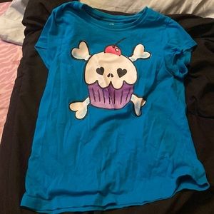 Skull cupcake baby tee y2k